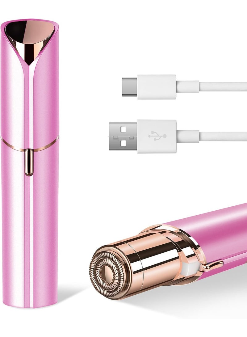 إزالة شعيرات الوجه للمرأة أداة إزالة شعيرات سريعة آمنة، حلاقة مائية مع مصباح LED لشعر الوجه/الشفة العلوية/الذقن، قابلة لإعادة الشحن - Image 1