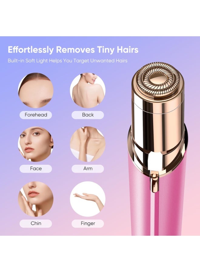 إزالة شعيرات الوجه للمرأة أداة إزالة شعيرات سريعة آمنة، حلاقة مائية مع مصباح LED لشعر الوجه/الشفة العلوية/الذقن، قابلة لإعادة الشحن - Image 2
