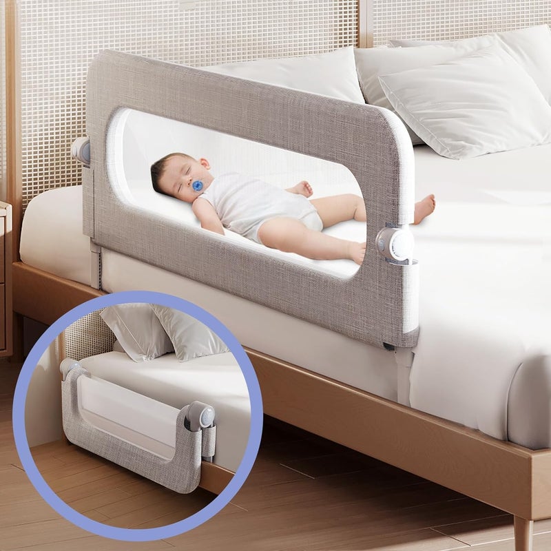 Toddler Bed Rail Guard for Baby Toddlers Bed Rail for Queen Full King Twin Crib Bunk Size Bed Adjustable Heights Foldable Portable Bedrail Extra Tall Child Safety Side Railing Guards for Kids48