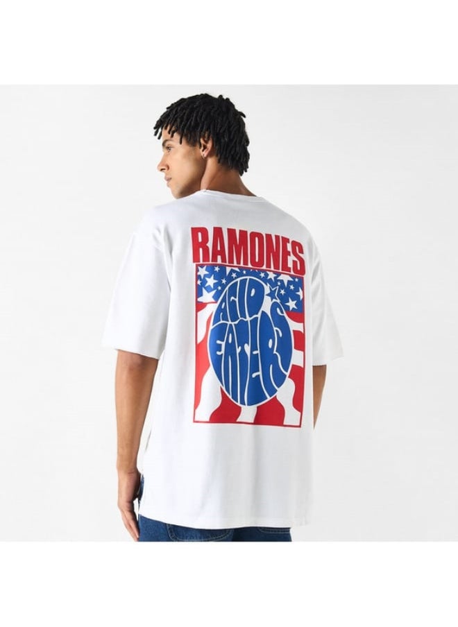 SP Characters - Ramones Print T-shirt with Crew Neck and Short Sleeves - Image 1