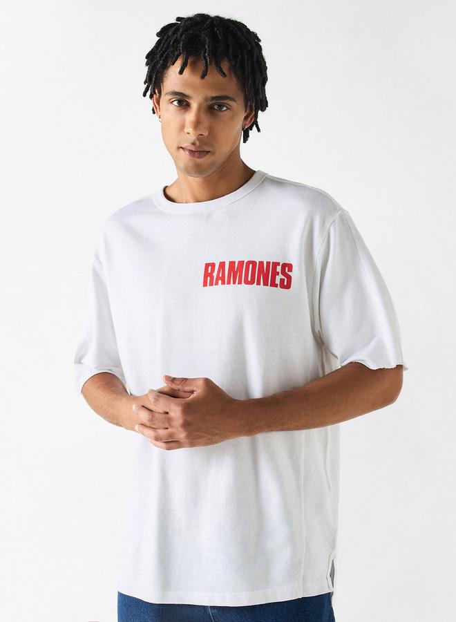 SP Characters Ramones Print T-shirt with Crew Neck and Short Sleeves - Image 3