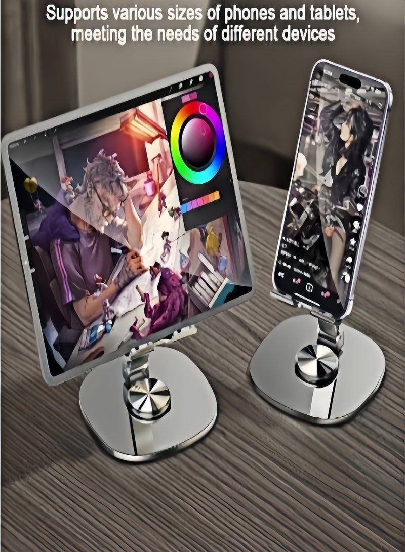 كيفن حامل هاتف معدني مكتبي قابل للطي، حامل موبايل ة دوار بزاوية 360 درجة، حامل جوال محمول، حامل هاتف محمول, للمكتب ارتفاع قابل للتعديل حامل iPhone حامل iPhone قابل للطي لجميع هواتف - Image 3