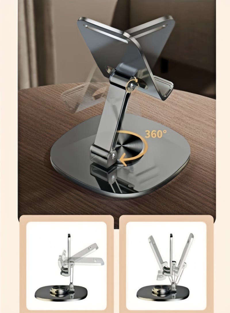 كيفن حامل هاتف معدني مكتبي قابل للطي، حامل موبايل ة دوار بزاوية 360 درجة، حامل جوال محمول، حامل هاتف محمول, للمكتب ارتفاع قابل للتعديل حامل iPhone حامل iPhone قابل للطي لجميع هواتف - Image 4