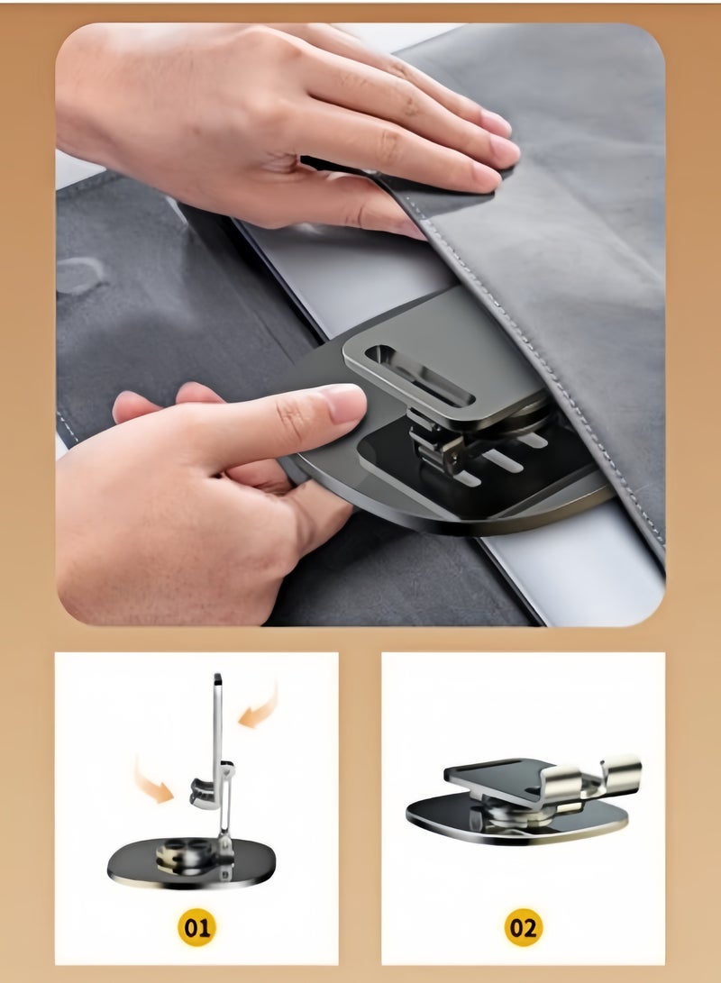 كيفن حامل هاتف معدني مكتبي قابل للطي، حامل موبايل ة دوار بزاوية 360 درجة، حامل جوال محمول، حامل هاتف محمول, للمكتب ارتفاع قابل للتعديل حامل iPhone حامل iPhone قابل للطي لجميع هواتف - Image 5