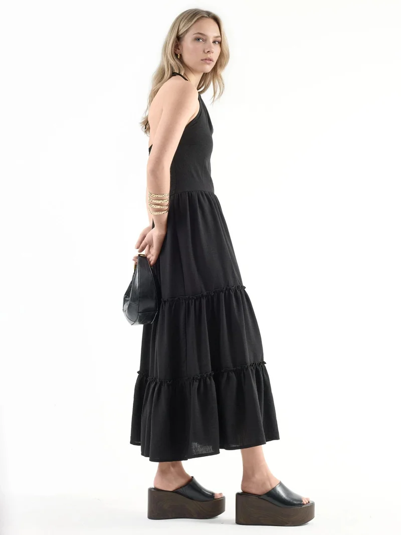 Busem BUSEM Frilly Halter Neck Maxi Dress