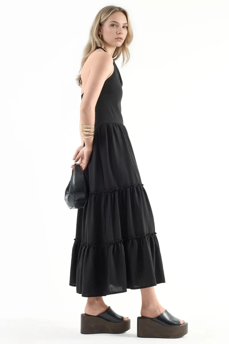 Busem BUSEM Frilly Halter Neck Maxi Dress