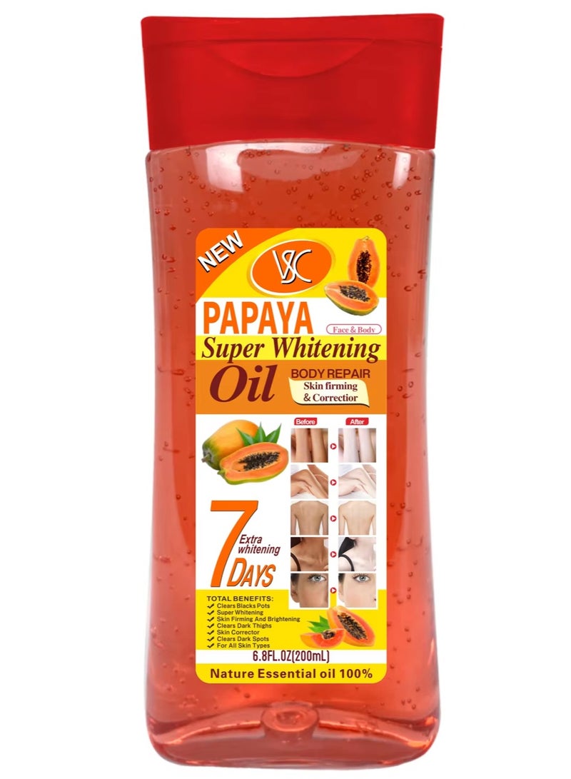 VSC Papaya Super Whitening Oil Body Repair Face And Body 200 ml
