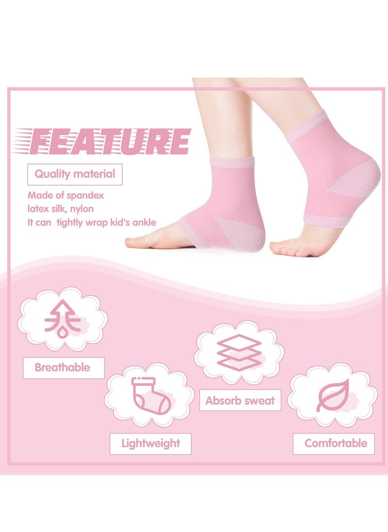 KASTWAVE 3 Pair Ankle Compression Sleeves for Kids - Foot Arch Support Sleeve Socks, Ankle Brace Compression Sleeves for Girls in Pink, Ideal for Sports, Running, Dance, Fitness, Gymnastics (Pink, Large)  - Image 3