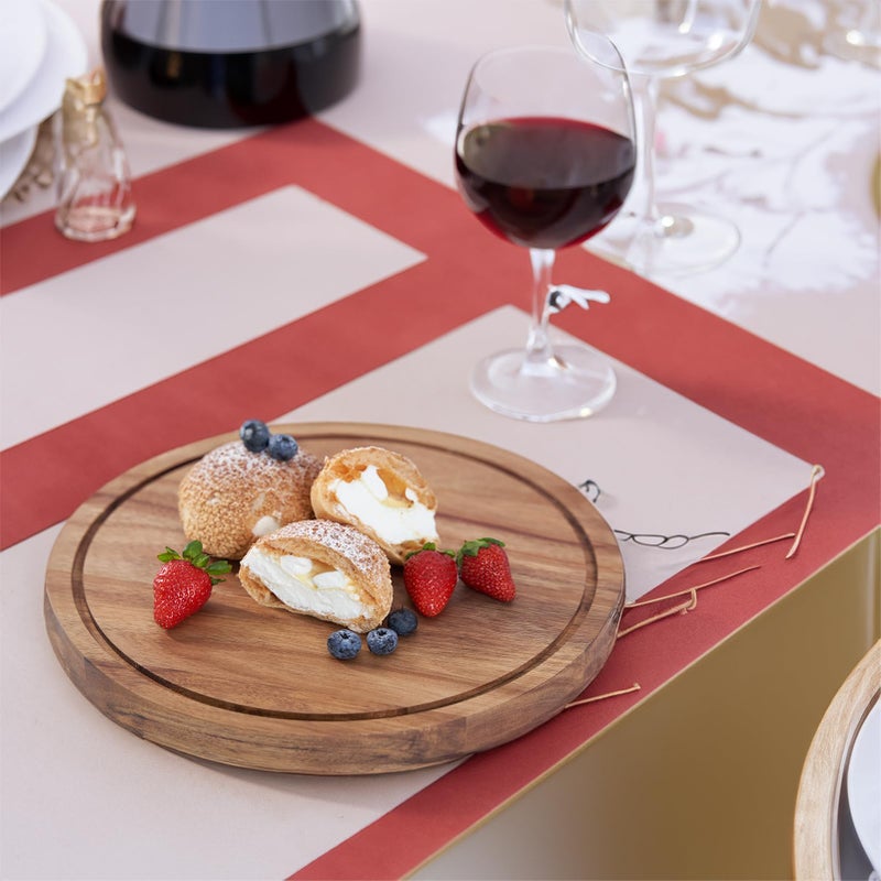 LiTY Cake Stand with Lid, Acacia Wood 12in Round Cake Holder, 2-in-1 Dessert Table Display Set & Charcuterie Board for Cheese, Chips & Dips, Nachos, Fruit Platter, Large Acrylic Cake Dome Cover - Image 2