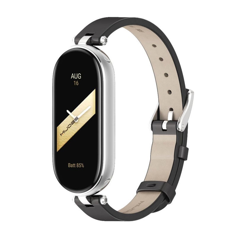Azonee Genuine Leather Strap Compatible with Xiaomi Mi Band 8/9, Breathable Durable Replacement Smartwatch Band - Image 1