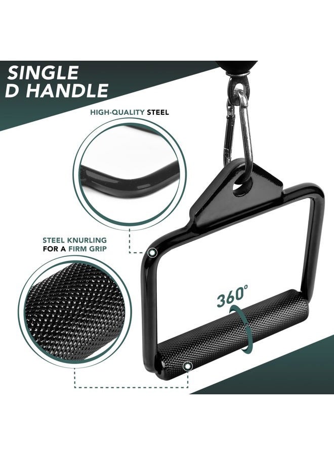 Yes4All Black D Row Handle Cable Attachment for Weight Workout, Cable Machine Accessories for Home Gym - Image 2
