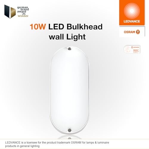 LEDVANCE Osram Bulkhead Light 10W | Outdoor Wall Lights | Terrace Lights | Led Lights for Wall | Outdoor Light for Home, Garden, Porches & Bathrooms | Cool White - Pack of 4 - Image 2