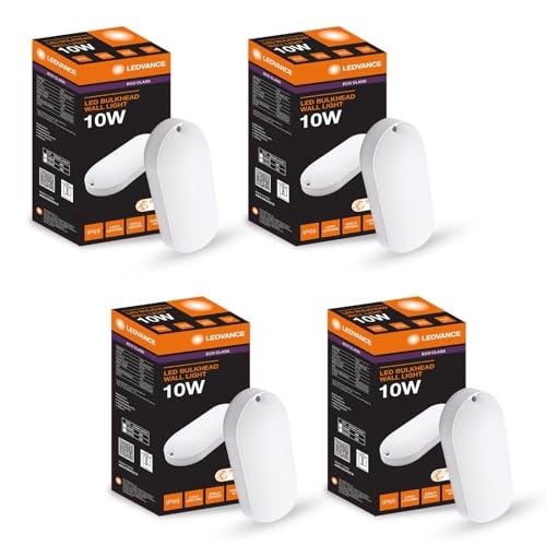 LEDVANCE Osram Bulkhead Light 10W | Outdoor Wall Lights | Terrace Lights | Led Lights for Wall | Outdoor Light for Home, Garden, Porches & Bathrooms | Cool White - Pack of 4 - Image 1