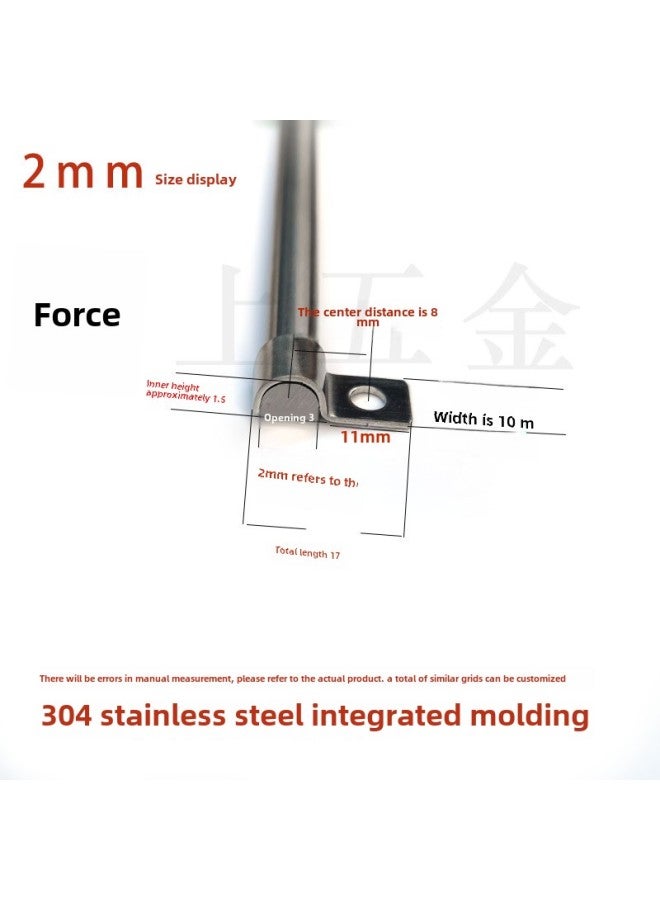 304 Stainless Steel Single-sided Pipe Clamp Wire Clip Cable Clamp Single-sided Horse Card Crimping Buckle Fixing Piece Wire Matching-Specifications And Models:1.0 Thickness 10 Width Pressing 2mm  - Image 1