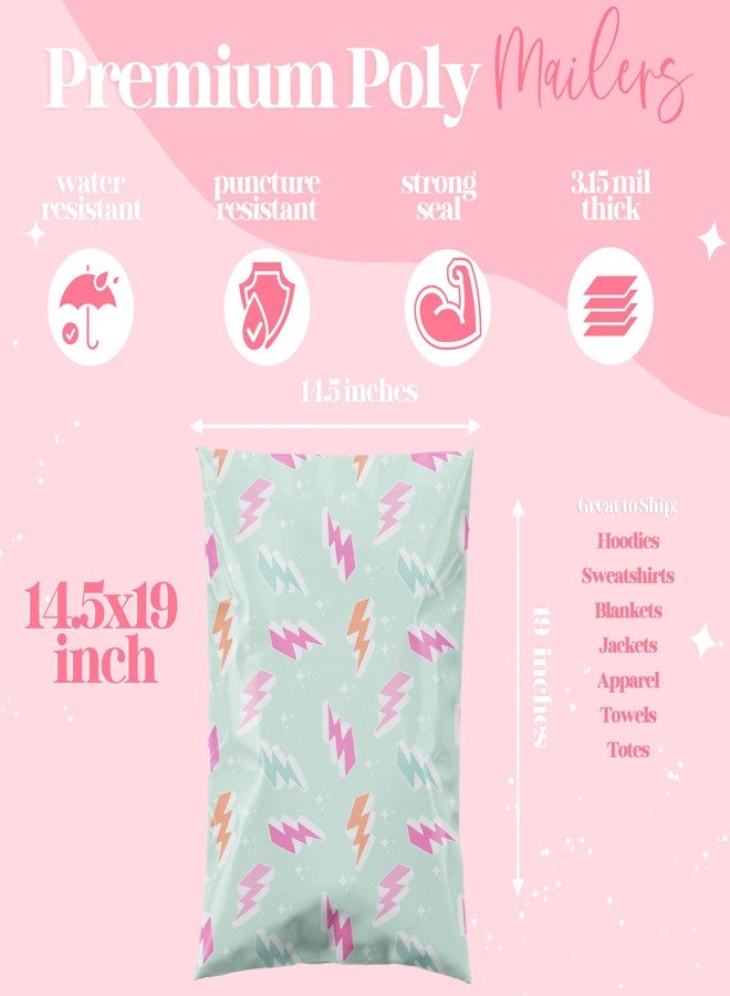 Pretty Package Store 10x13 Designer Poly Mailer 100 Pack Heavy Duty Waterproof Self Seal Shipping Bags for Small Business Large Mailing Envelopes Bulk Tear Resistant Cute Packaging Lightning Bolt - Image 5