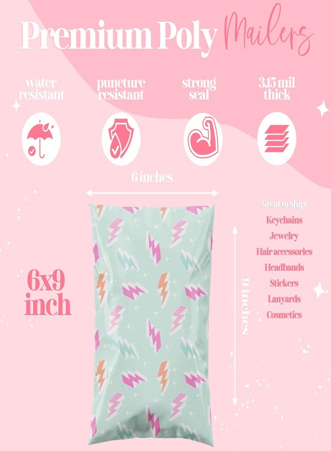 Pretty Package Store 10x13 Designer Poly Mailer 100 Pack Heavy Duty Waterproof Self Seal Shipping Bags for Small Business Large Mailing Envelopes Bulk Tear Resistant Cute Packaging Lightning Bolt - Image 3