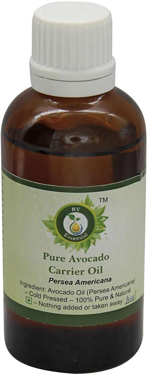 r v essential Avocado Oil  Persea Americana  Unrefined Avocado Oil  Pure Avocado Oil  for Hair  for Face  for Skin  for Body  for Cooking  100 Pure Natural  Cold Pressed  30ml  101oz by R V Essential 