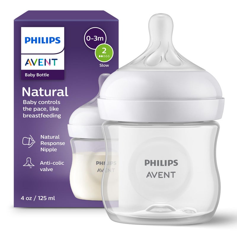 Philips Avent Natural Baby Bottle with Natural Response Nipple Slow Flow Flow 2 SCY90091