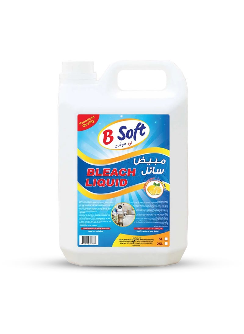 BSOFT Bleach Liquid Original 5L Lemon Scent – Powerful Cleaner for White Clothes, Toilets & Household Surfaces - Image 1