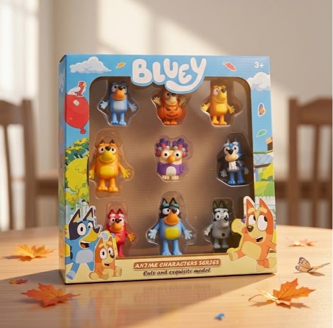 BLUEYE Amazing Blueyes Collection Figures 9 Pack Blueye Family and Friends Toy Set - Image 1