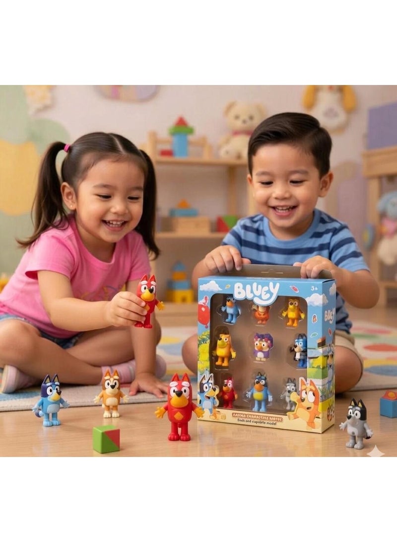 BLUEYE Amazing Blueyes Collection Figures 9 Pack Blueye Family and Friends Toy Set - Image 3