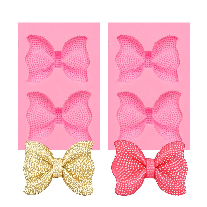muyulin Silicone Bow Molds 2 Packs Bows Fondant Molds for Baby Cake Decorating Chocolate - Image 1