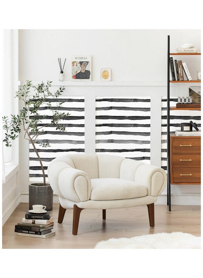HAOKHOME 961002 Watercolor Brush Strokes Stripes Peel And Stick Wallpaper Removable Indigo Black/White Vinyl Self Adhesive Mural 17.7In X 9.8Ft  - Image 5