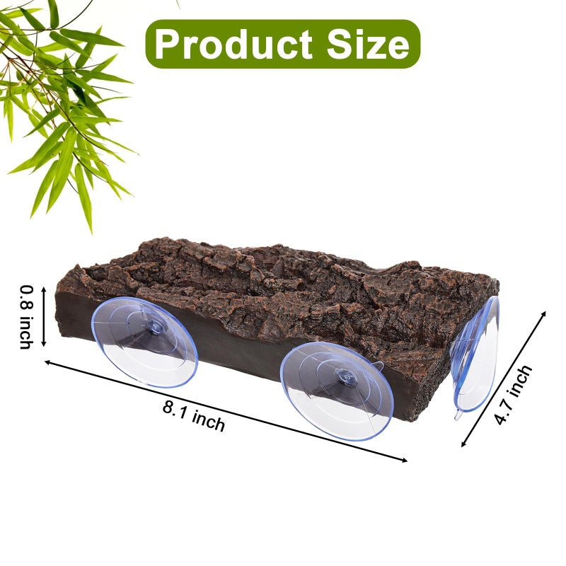 ZENFUN Turtle Basking Platform, Fish Tank Aquarium Tortoise Climbing Platform with 3 Suction Cups, Baby Tortoise Resting Terrace, Climbing Ramp Shale Reptiles Dock for Terrapins, Frogs - Image 2