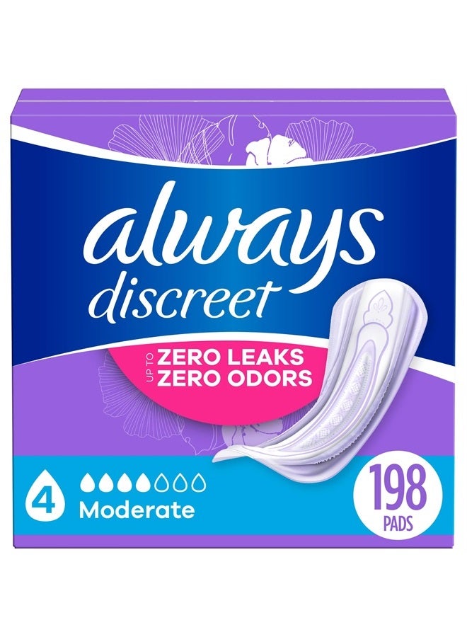 Always Discreet حفاضات سلس البول للنساء وحفاضات ما بعد الولادة، متوسطة، 198 قطعة، حماية من تسرب البول تصل إلى 100% (قد يختلف التعبئة) - Image 1