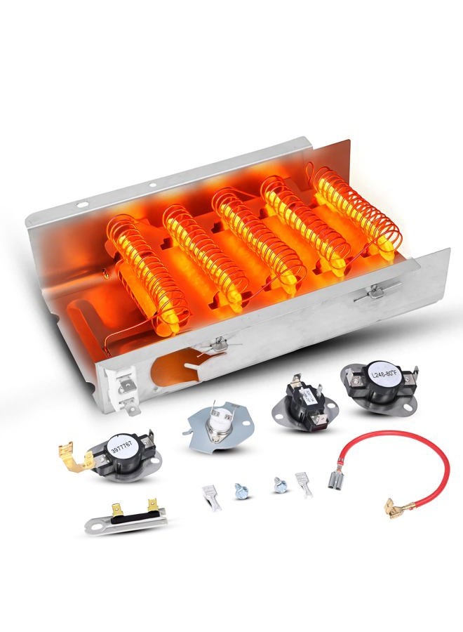 AZ4U 279838 Dryer Heating Element Replace 14210029 4531017 4617547 279837 With 3392519 Thermal Fuse 279816 Thermal Cut-Off Kit 3977767 3387134 Thermostat For Whirlpool, Kenmore, Roper, Amana, Kenmore - Image 1