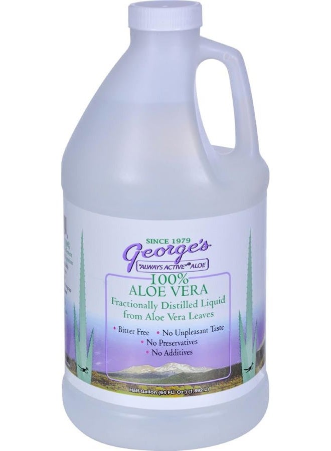 George's Aloe Vera Supplement Softgel, 64 Fluid Ounce, 100% Always Active Aloe Vera Liquid - Image 1