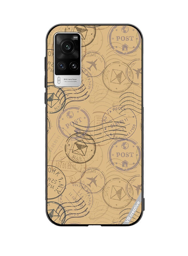 VR CREATIVE Protective Case Cover For Vivo X60 Pro Postal Stamps Design Multicolour - Image 1