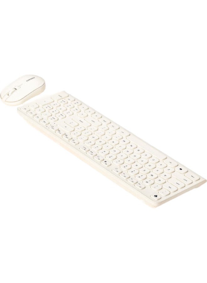 Cherry Dw2380 Wireless Keyboard And Mouse Combo Upgraded Version, 98-Key Quiet Membrane Keyboard, Mouse For Laptop, Cute For Girls, External, Wuyuan Green - Image 2