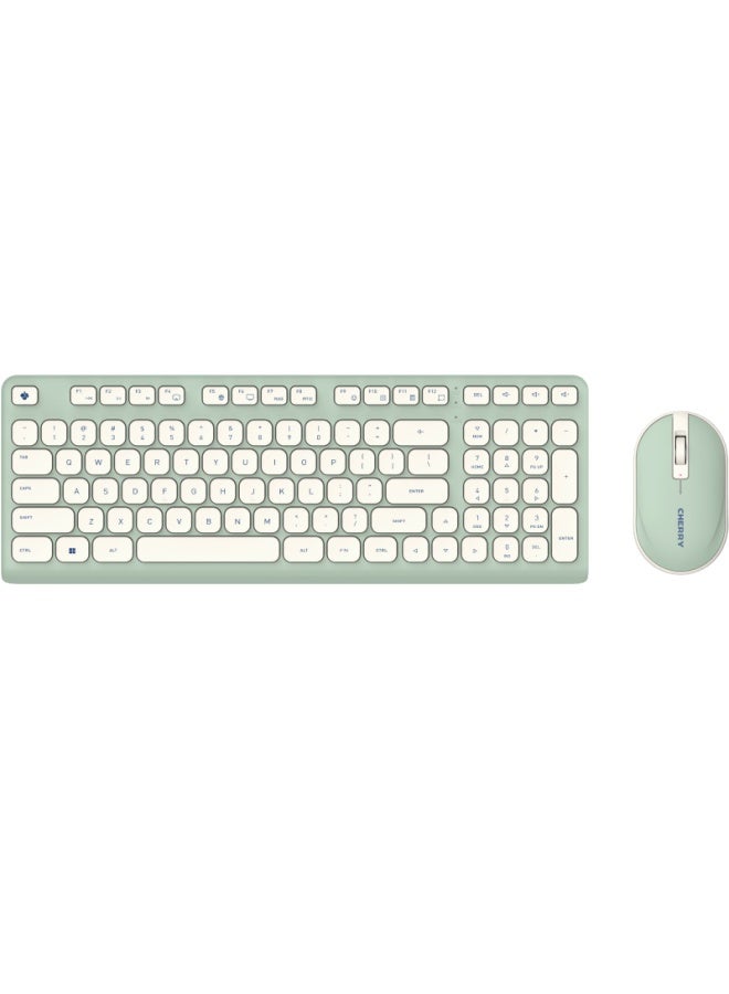 Cherry Dw2380 Wireless Keyboard And Mouse Combo Upgraded Version, 98-key Quiet Membrane Keyboard, Mouse For Laptop, Cute For Girls, External, Wuyuan Green - Image 4