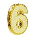 Juvale Gold Foil Number 6 Pinata Shimmering Gold Centerpiece Pinatas for Birthday Party For 6th Birthday Decorations for Boys 155x105x3 in - Image 3