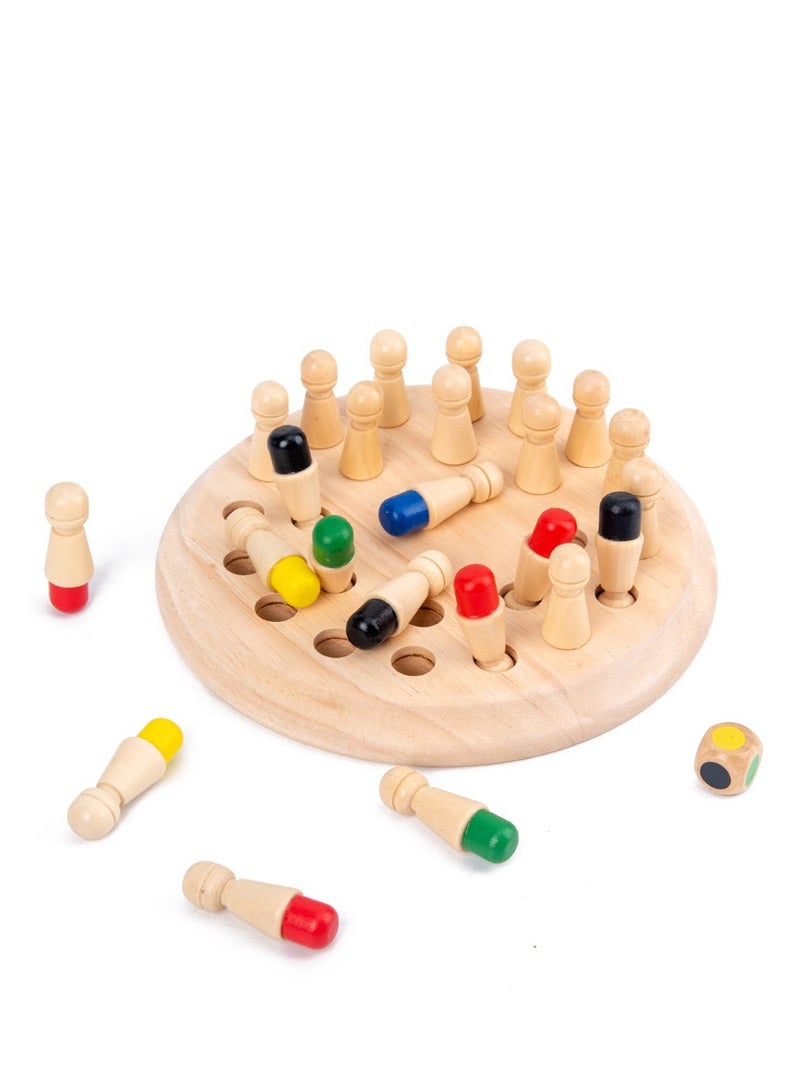Wooden Memory Match Stick Chess Color Table Game Board Puzzles Montessori Educational Toy Cognitive Ability Learning Toys - Image 1