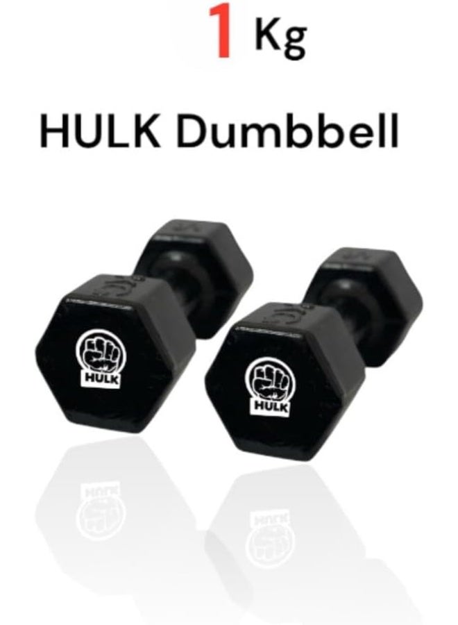 "Shiny Rubber Dumbbell Set - 10 Pieces, Total Weight 30KG, with Various Weights (5KG, 4KG, 3KG, 2KG, 1KG)"