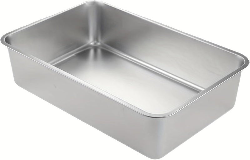 Stainless Steel Cats Litter Basin, Large Capacity, Easy to, Perfect for Small Cats Capacity Litter Pans High Side - Image 4