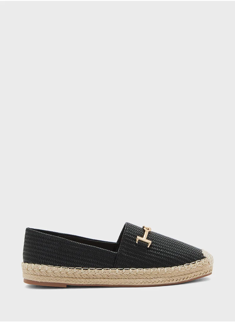 ايلا Metal Trim Raffia Espadrille