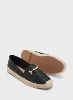 ELLA Metal Trim Raffia Espadrille  - Image 3