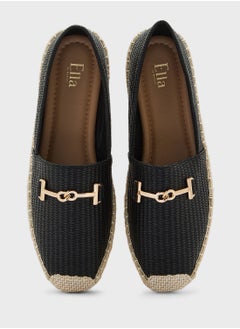 ELLA Metal Trim Raffia Espadrille  - Image 4