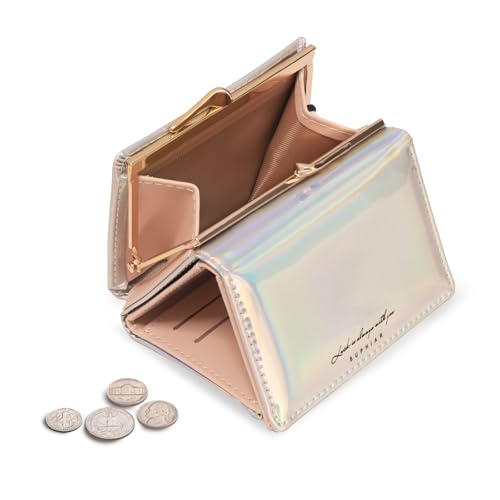 JANKS Small Wallet for Women Mini Laser Card Holder Case Iridescent Holographic Purse with Coin Pocket for Girls Ladies - Image 4