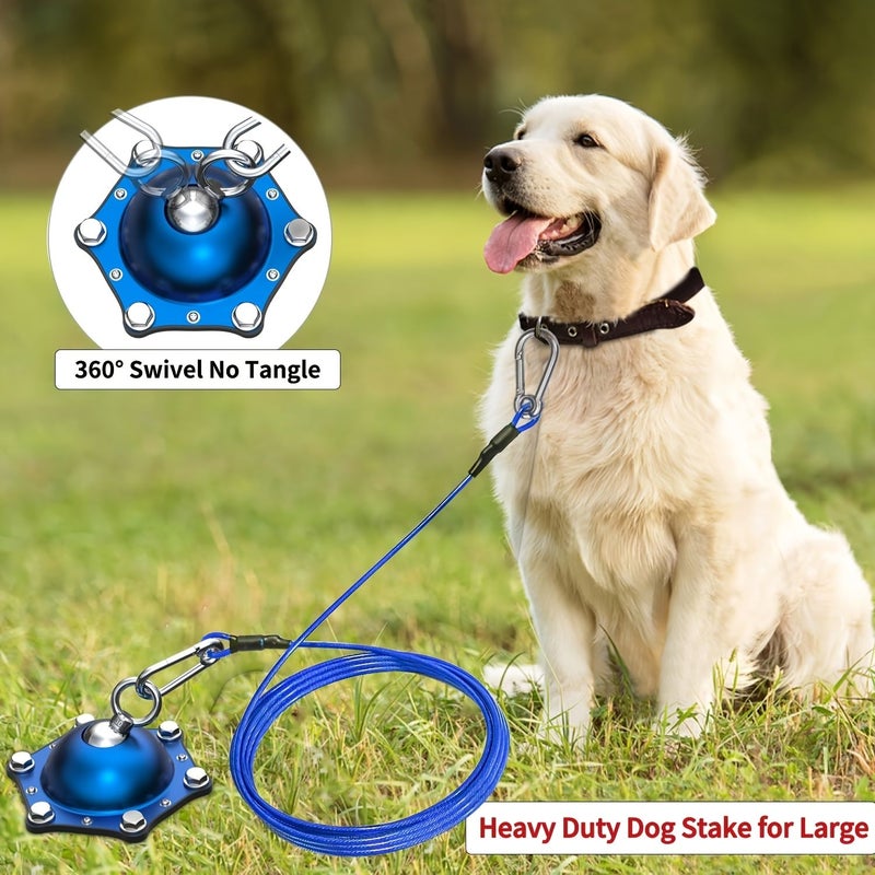 360 Degree Swivel Dog Tie Out Stake 150Lbs Heavy Duty Rust Proof for Yard - Image 1