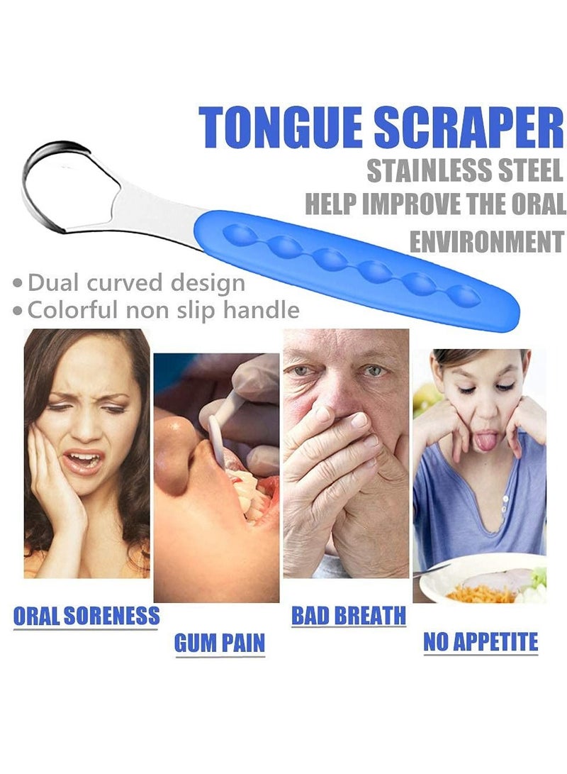 KASTWAVE Tongue Brush Stainless Steel Scraper Tools with Mini Storage Case Cleaner for Prevent Bad Breath Keep Oral Fresh 4 Pack - Image 5