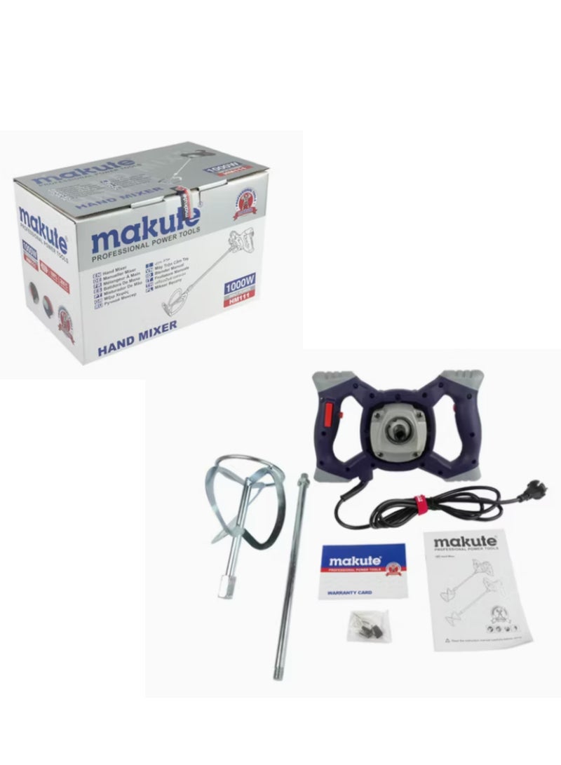 makute Concrete Mixer, 1000W Motor, 220-240V~50/60Hz, No-Load Speed 0-1030r/min, 120mm Paddle, Semi-Dry Shotcrete, Rotor Type, Hydraulic Machining Process, HM111 - Image 5