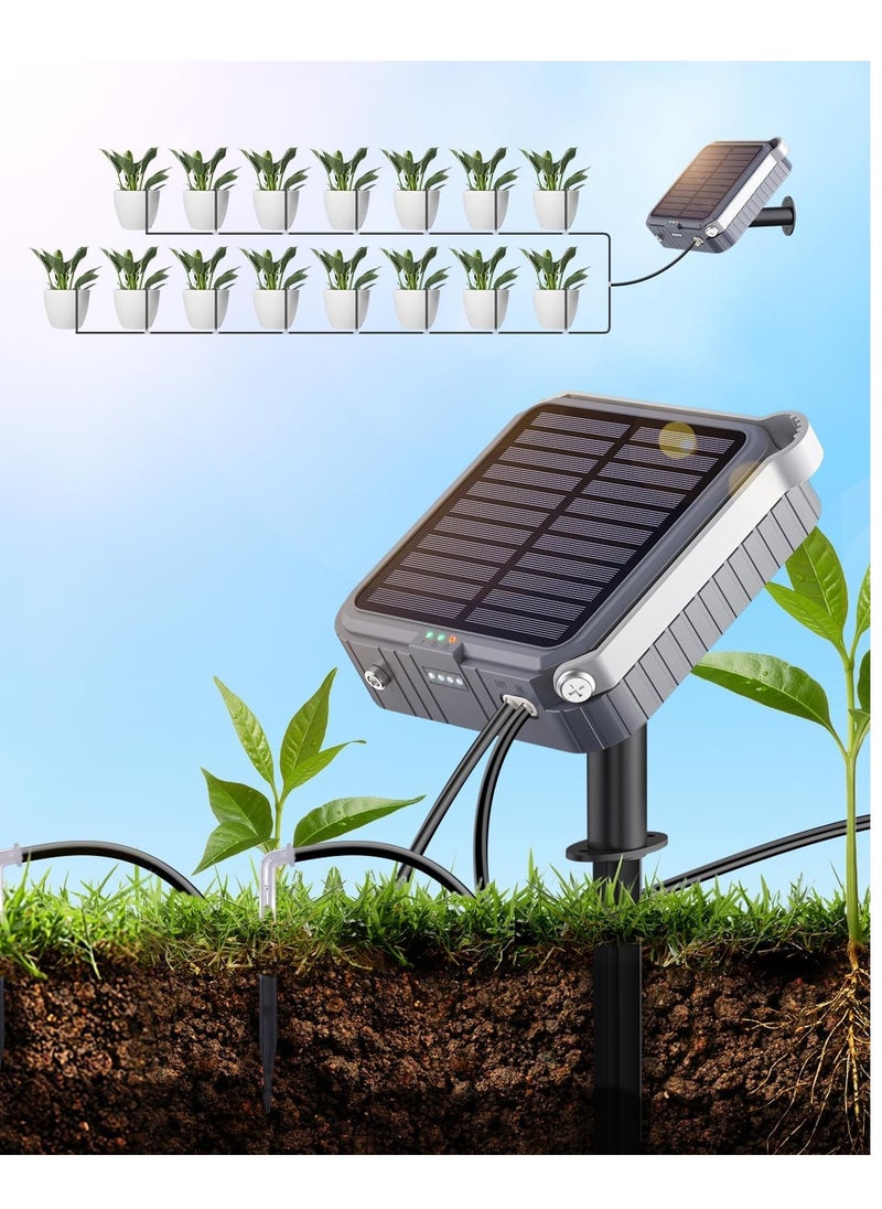 Generic Solar Automatic Drip Irrigation System, Harness Sunshine or External Power for Indoor and Outdoor Use, Rain or Shine! Anti-Siphoning, Supports Up to 15 Potted Plants  - Image 1