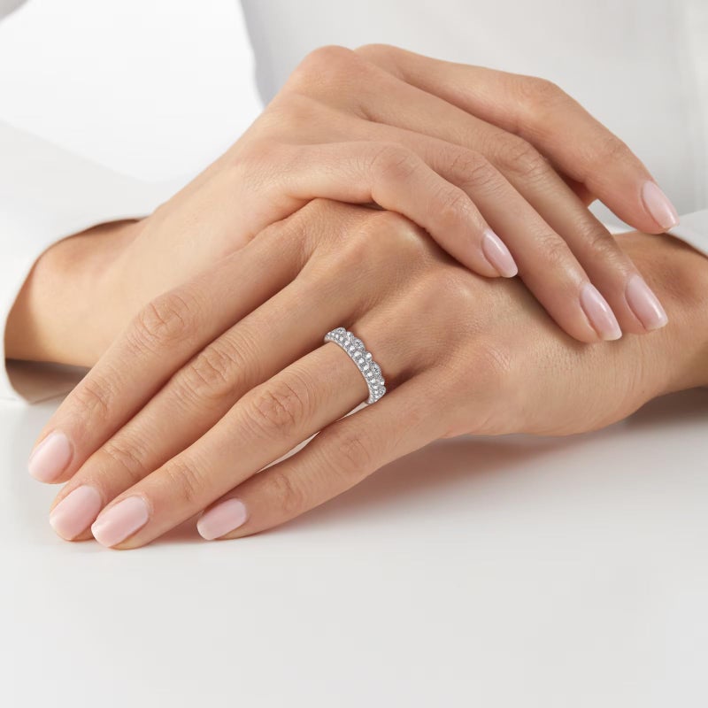 Yaresul Moissanite Wedding Bands for Women Moissanite Eternity Band Moissanite Rings for Women 925 Sterling Silver D Color VVSI Clarity Size 8 - Image 3