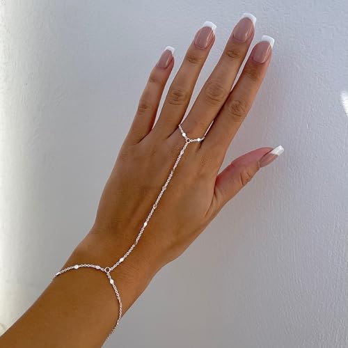 Collner Ring Bracelet Hand Chain Bracelet Finger Ring for Women Boho Wedding Jewelry for Women Trendy Stuff Engagement Gift - Image 3