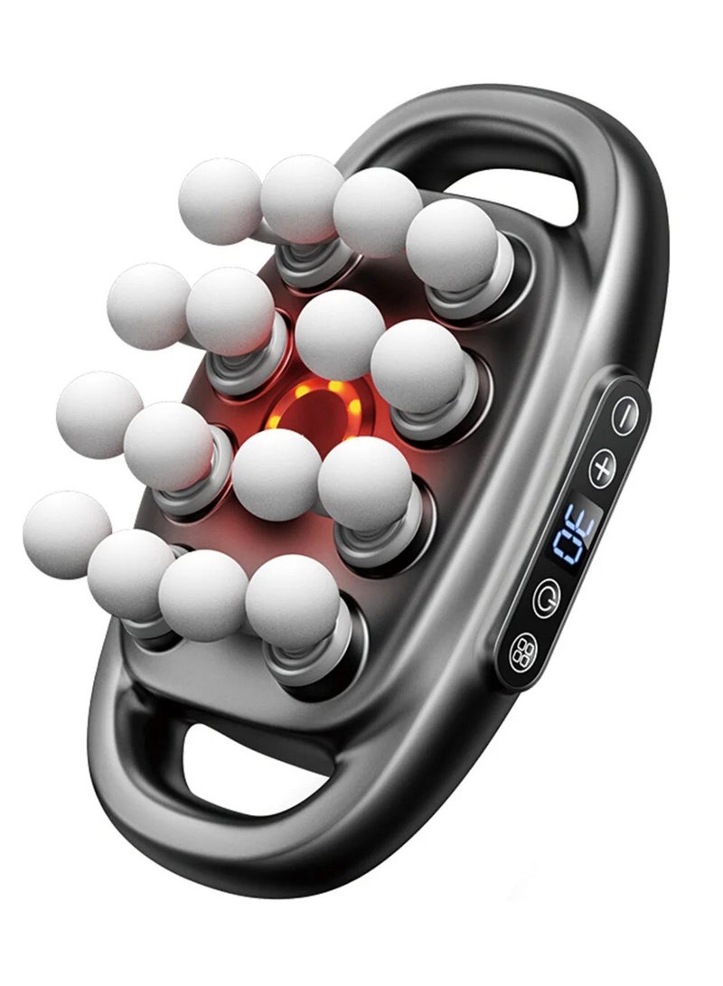16 Heads Percussion Massage Gun Deep Tissue Massager With Heating 48KG High Power Muscle Relax Device 30 Speed LED Display Type C Charging For Back Legs Calf Body Pain Relief Home Office Use - Image 1