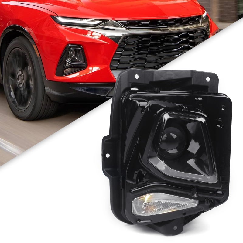 FIONE HID Headlight Assembly Compatible with Chevy Blazer 20192022 Replacement Xenon Headlamp with bulbs Factory OE Model with Black Housing Right Passenger Side RH 84588816 GM2503492